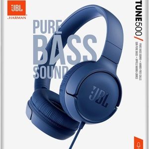 JBL TUNE 500 - Wired On-Ear Headphones - Blue